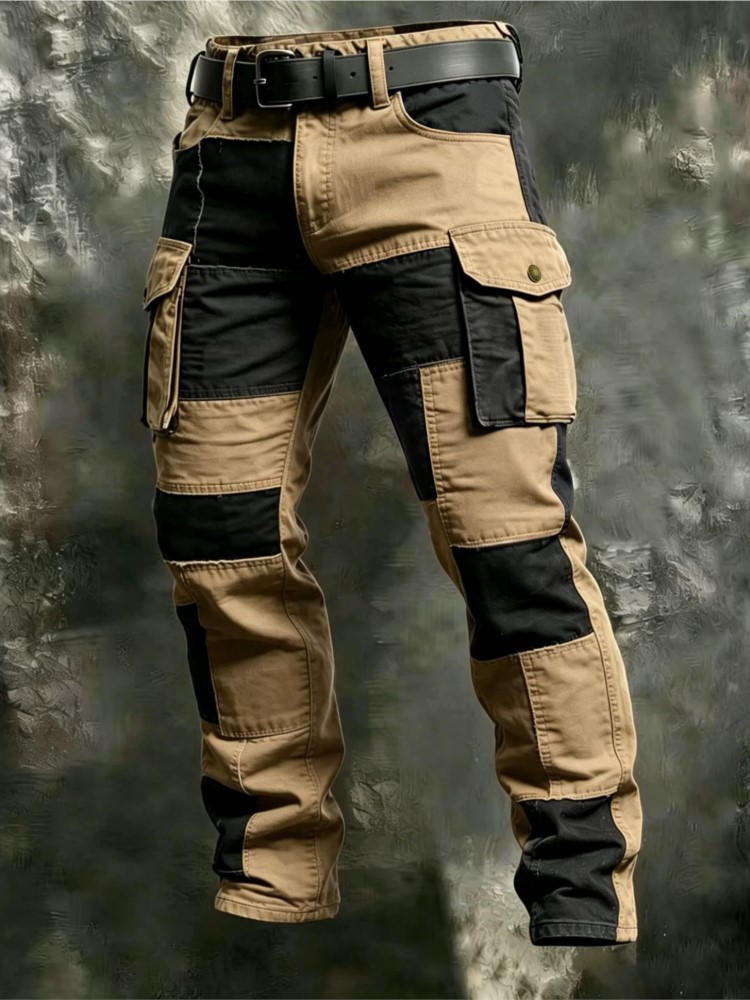 Men'S Fashion Trousers - 綿男性カーゴパンツカーキカジュアル男性戦術ジョガーカーゴマルチポケットファッション黒軍用ライトパンツ作業服作業服