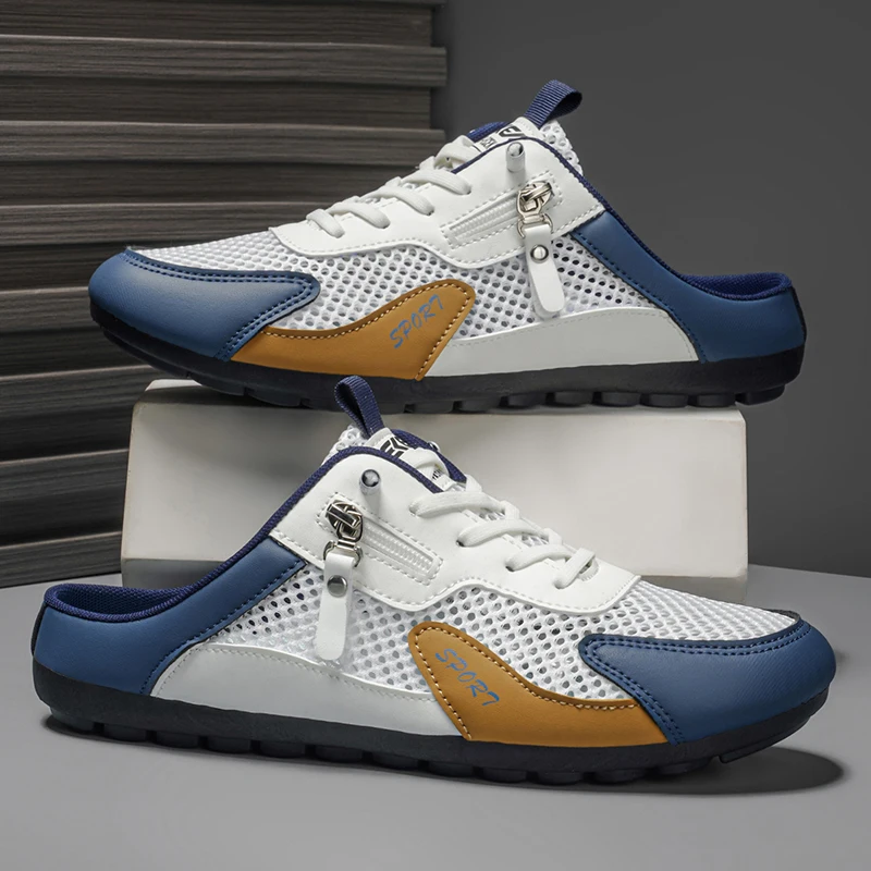 Casual Sneakers Men - 夏用スリッパ男性用トレンディな平底通気性カジュアル屋内屋外ウォーキングシューズメンズスニーカーchanclas de hombre