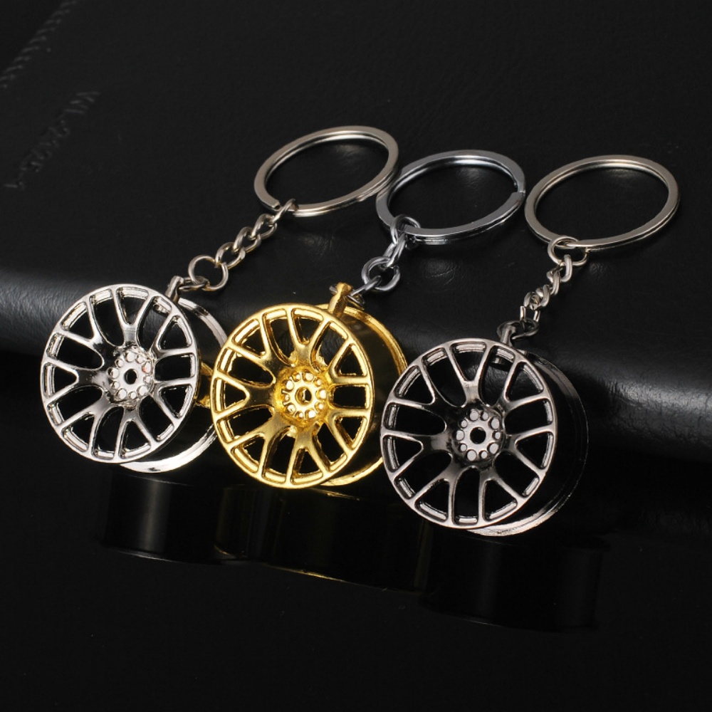 Men'S Fashion Hub - クリエイティブホイールハブキーホルダー金属車の修正ペンダントキーリング男性女性ファッションカーバッグキーホルダー Accessorie ギフト