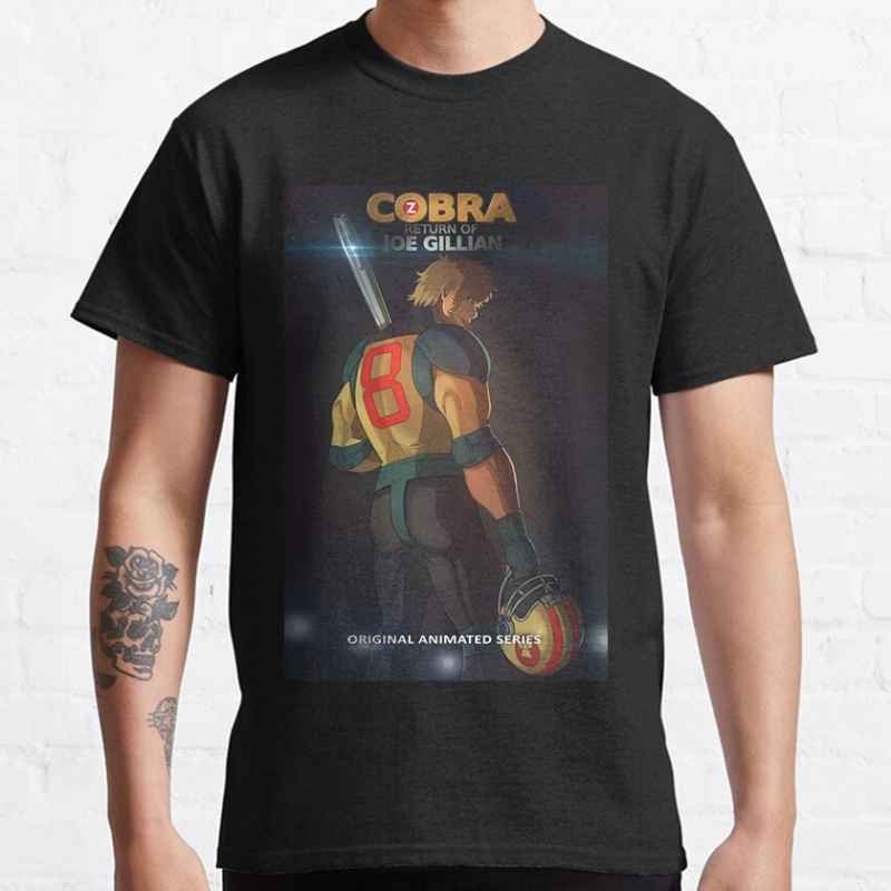 Men'S Fashion From The 80S - 80 年代ヴィンテージアニメ日本宇宙冒険コブラ漫画マンガグラフィック Tシャツ大サイズ大人トップス S-6XL