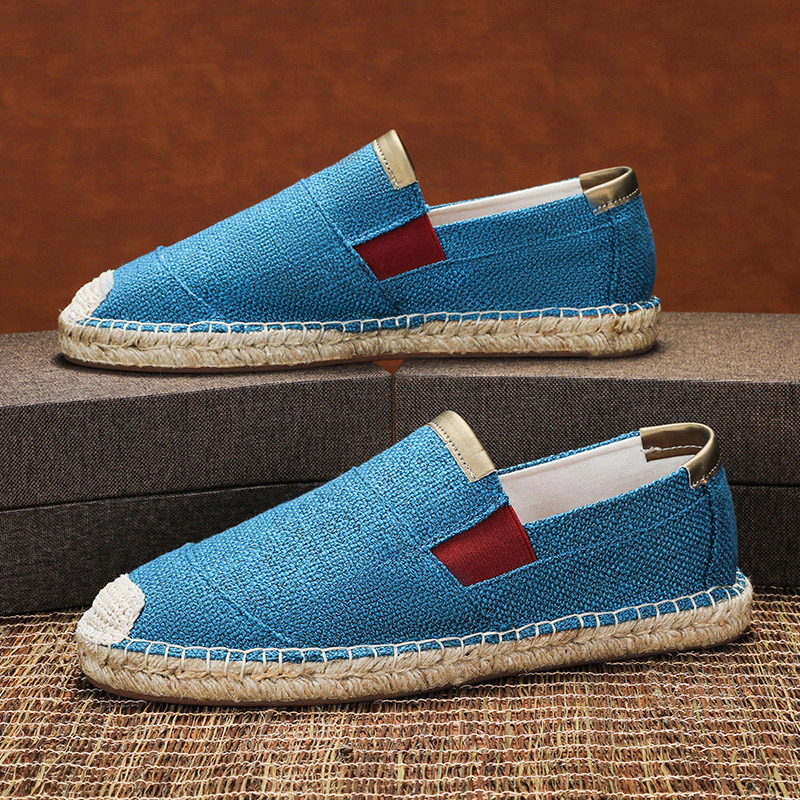 Casual Sneakers Men - キャンバススニーカー新作2026カジュアル織り靴トレンド格安メンズ秋快適滑り止めメンズフットウェアフラットエスパドリーユ