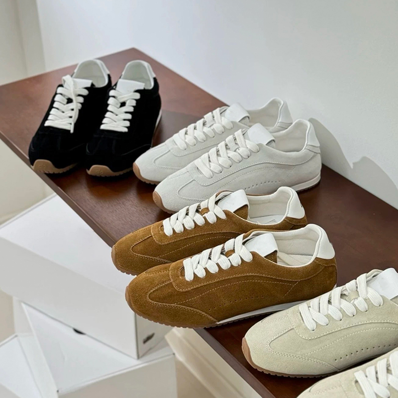 Casual Sneakers Men - ユニセックスレディースカジュアルシューズ本革スエードスニーカーメンズレースアップウォーキングシューズホワイトシューズスタイルデザイナーレディースシューズ