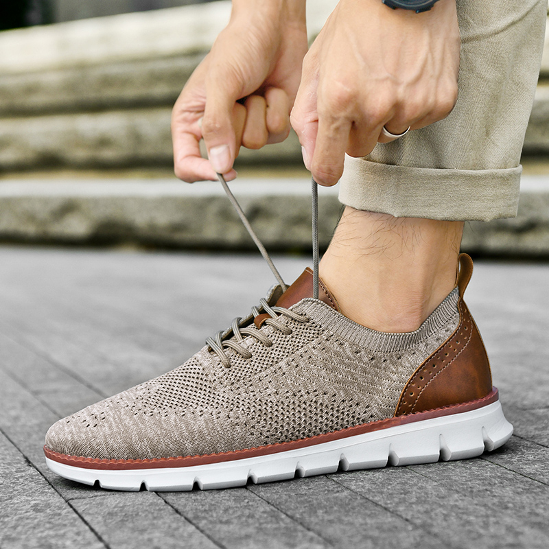 Casual Sneakers Men - 男性カジュアルシューズクラシック通気性ブローグフラットシューズクッション性カラーブロッキングデザインドレスシューズ多用途スニーカー軽量