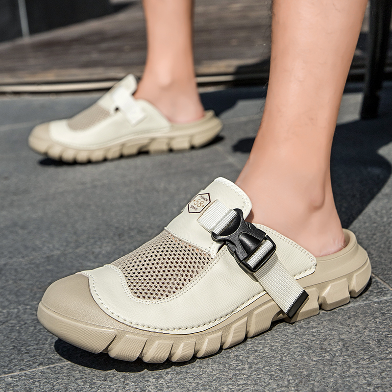 Casual Sneakers Men - 新しい夏のメンズサンダル屋外ノンスリップメンズカジュアルスニーカー通気性プラスサイズビーチサンダルメンズ手作りローマンサンダル