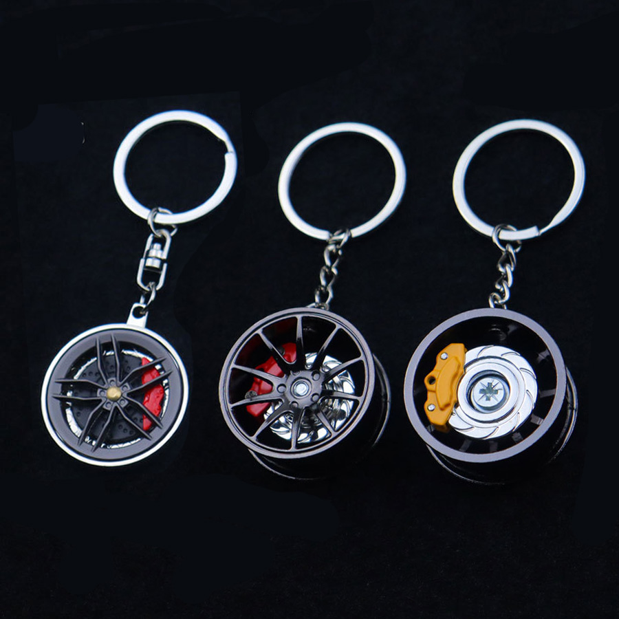 Men'S Fashion Hub - 新しいホイールハブキーホルダーそわそわスピナーファッション BBS 金属車の金属ベアリング回転ブレーキモデルフィジェットおもちゃキーリング男性のための