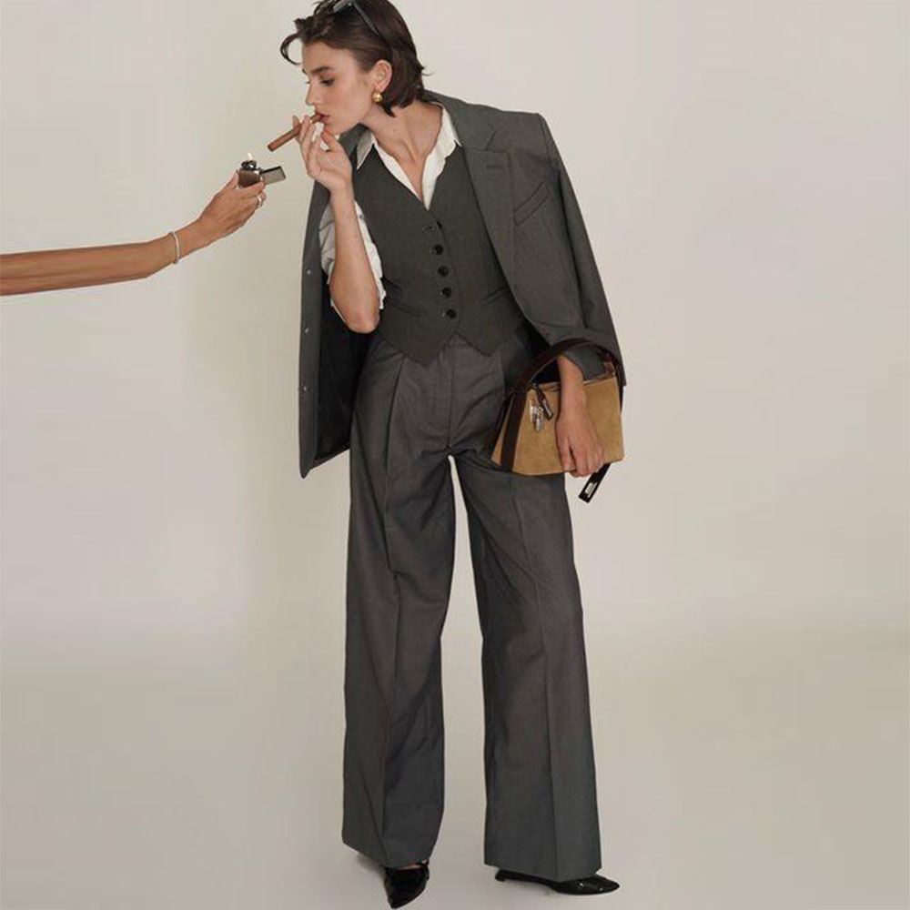 Mens Fashion Dark Grey Pants - ダークグレーのメンズスーツ、高品質ビジネス、シングルブレスト、フォーマルな機会、特別なカスタマイズ、女性服、ファッション2025、ラグジュアリー