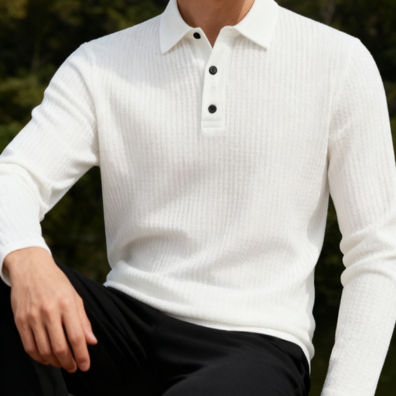 Men'S Fashion And Style - メンズ夏秋長袖ポロシャツ、無地、カジュアルでファッショナブル、通気性があり、快適で多用途、新しいスタイル