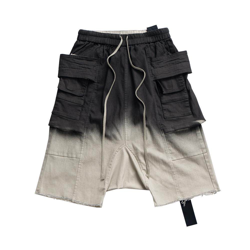 Mens Fashion Dark Grey Pants - 2026 夏黒ダークグレーショーツ男性ヒップホップショーツダブルジッパーストリートファッションショートパンツ