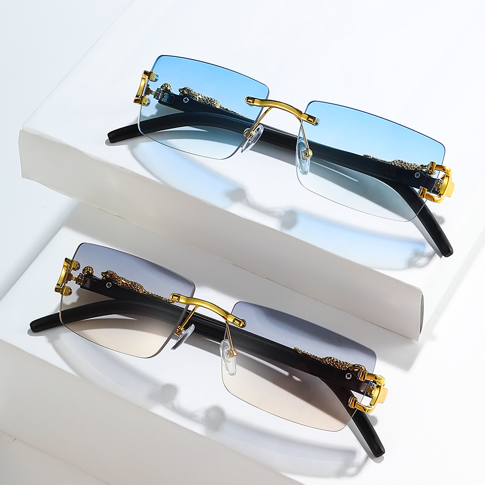 Men'S Fashion Old Money - 1 個ファッションヴィンテージリムレスサングラス女性男性グラデーション長方形ブランドデザイナーサングラス