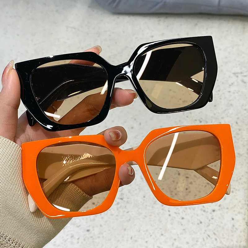 Men'S Fashion Old Money - ヴィンテージブランドデザイナーポリゴンサングラス女性男性用高級ファッションサングラストレンディなパンクレディースオレンジビッグシェード