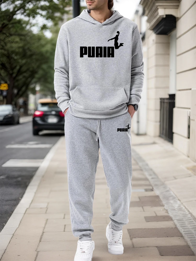 Men'S Fashion Designer - メンズセット/パーカー/パンツ 2026秋冬 カジュアルスポーツ フード付きプルオーバー＆スウェットパンツ アーバンファッション スポーツウェア