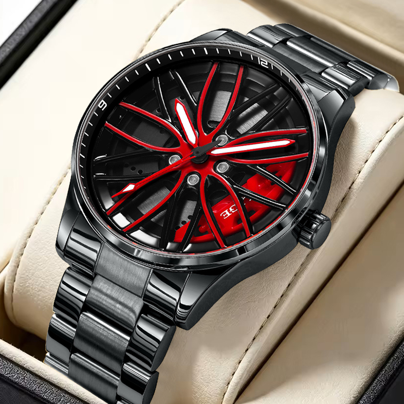 Men'S Fashion Hub - LIGE 新車ホイールハブ クォーツ メンズ腕時計 360 °