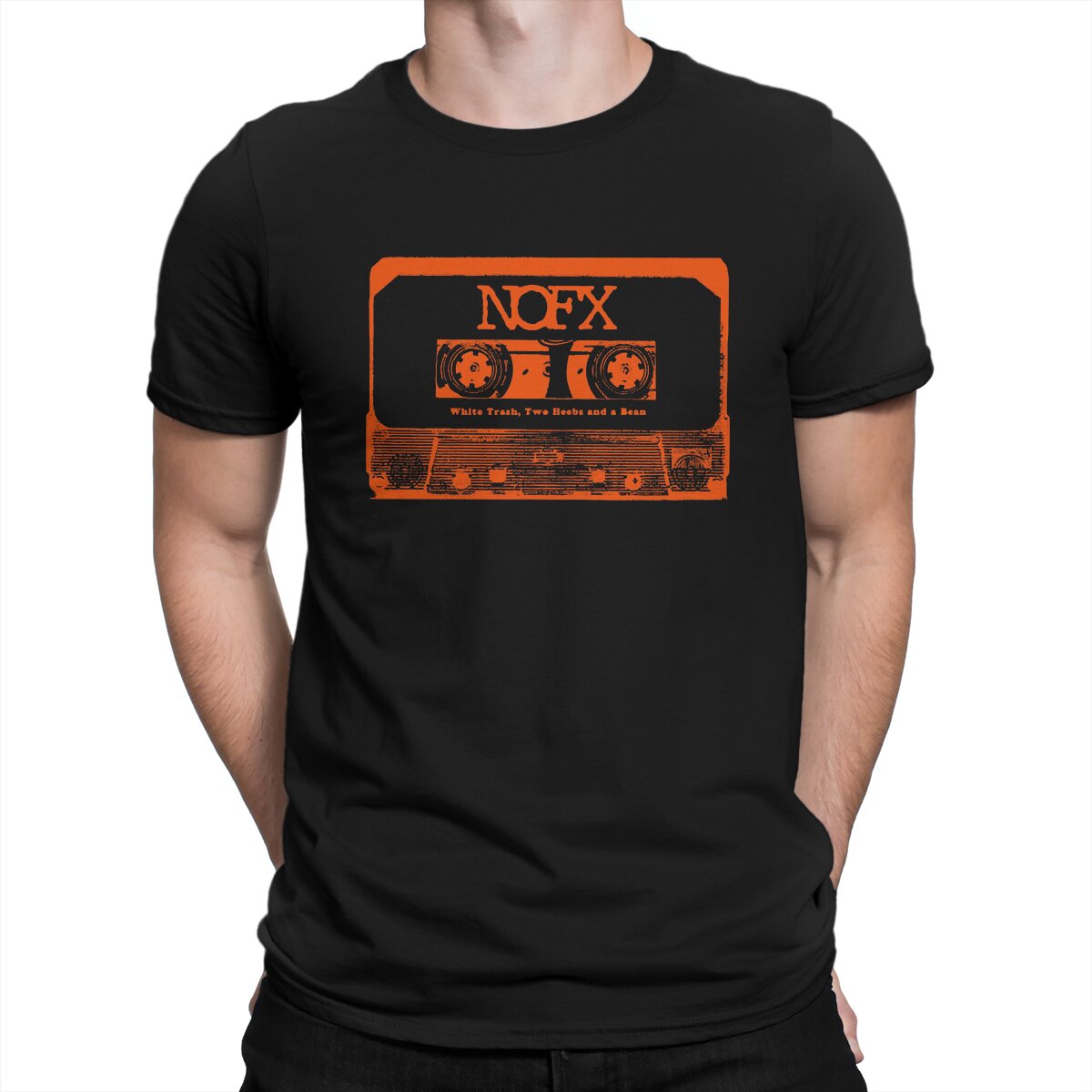 Men'S Fashion From The 80S - NofxカセットテープマンのTシャツ代替ポプロバンド80年代oネック半袖生地Tシャツ加熱高品質