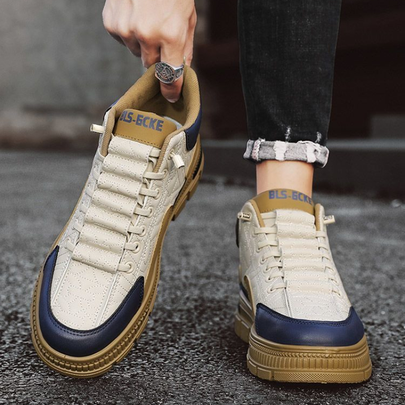 Men Fashion Vintage - スリッポン プラットフォーム メンズブーツ 春秋 オファー デザイナー