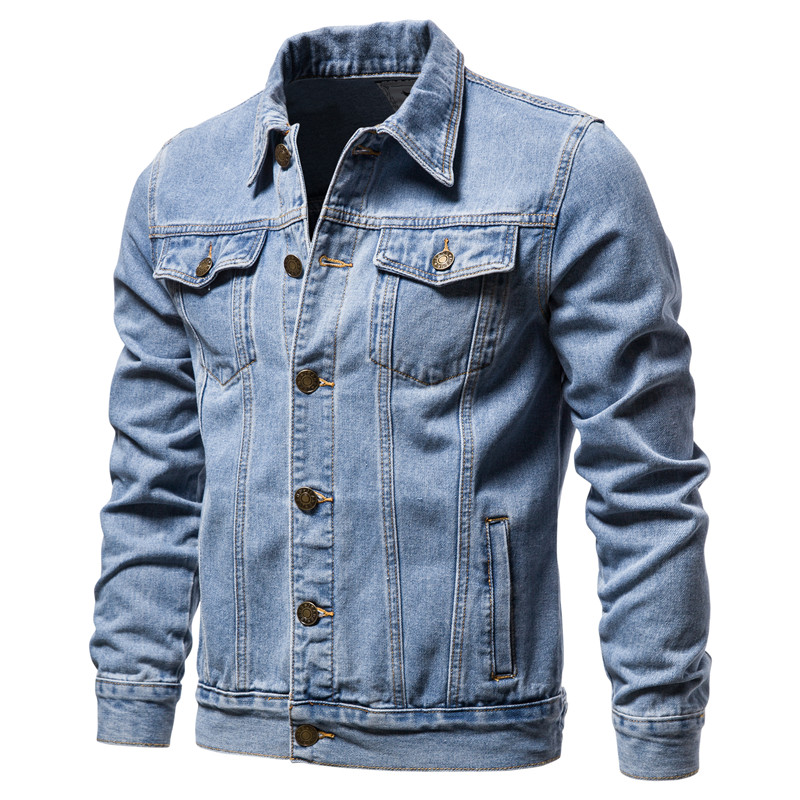Mens Fashion Denim Jacket - 2025年秋 メンズ 無地 デニムジャケット ファッション バイク