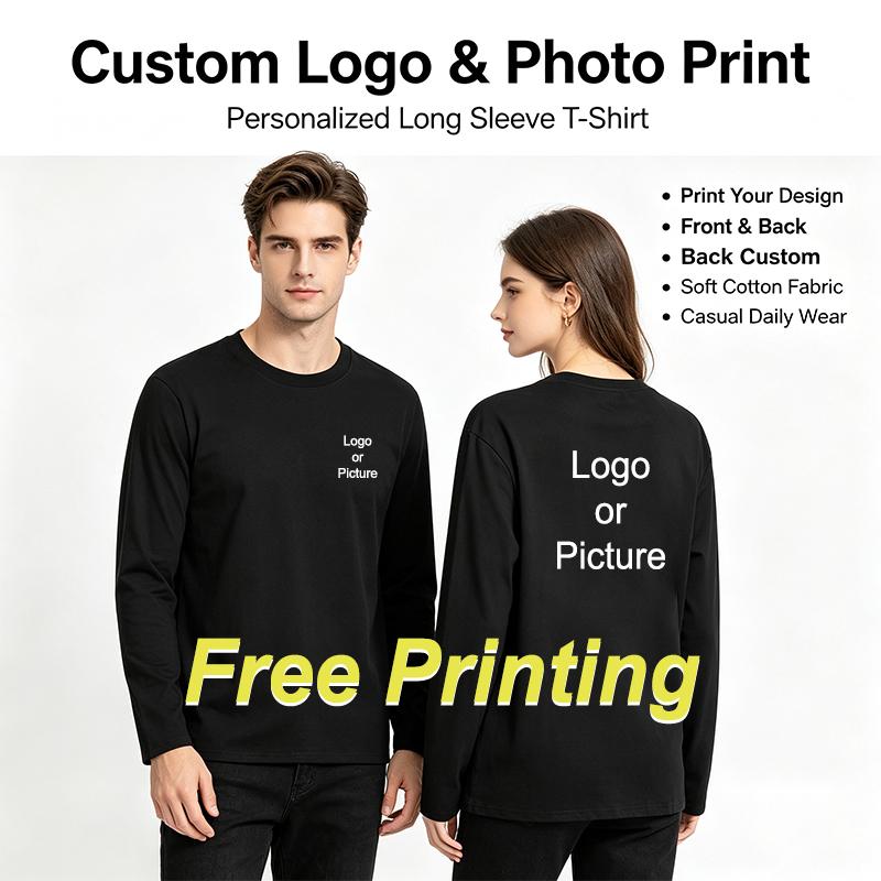 Men'S Fashion Designer - カスタマイズされた綿長袖 Tシャツ男性ファッション人格プリントラウンドネック Tシャツ女性カジュアルデイリー Tシャツトップス Camiseta