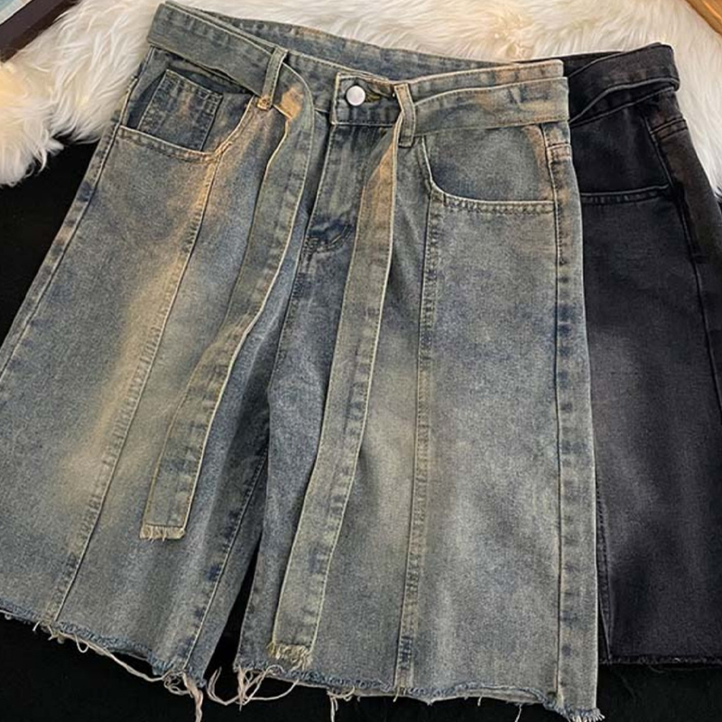夏薄いフリンジデニムショーツ日本のハイストリートカジュアルル - Men'S Fashion Trousers のレビューと価格