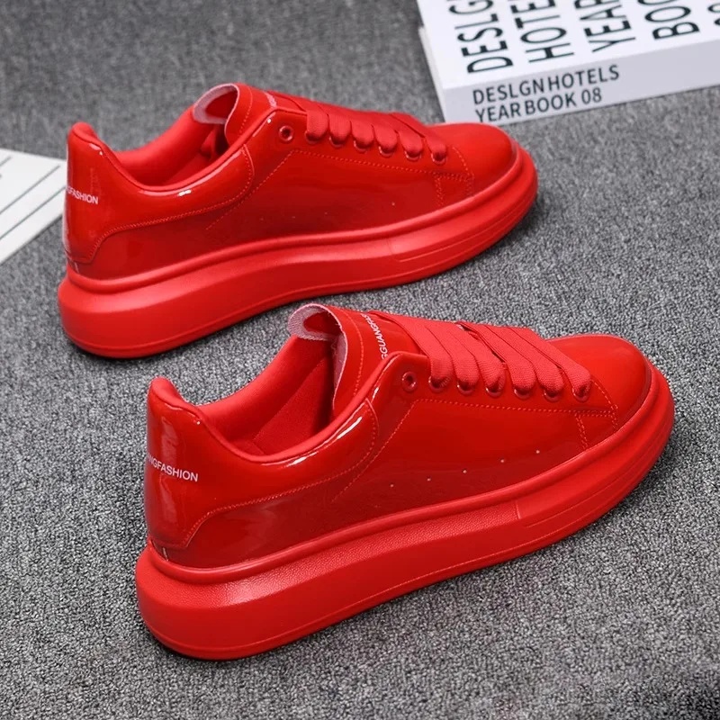 2025年 ラッカー仕上げ ホワイト カジュアルシューズ メ - Casual Sneakers Men のレビューと価格