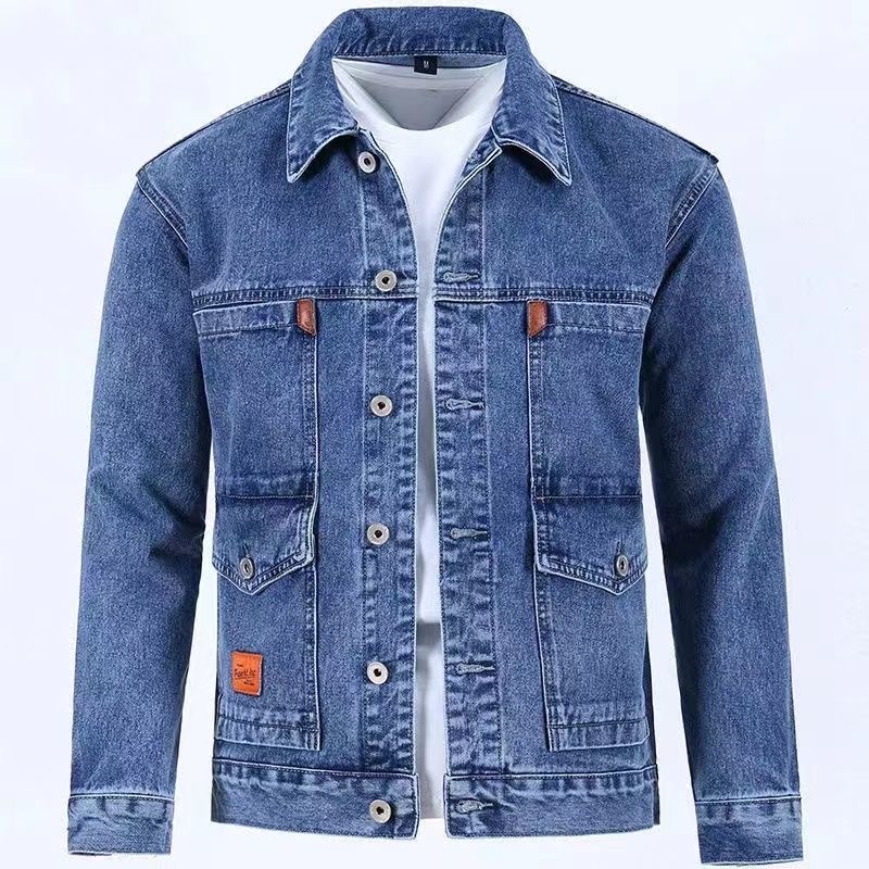 男性用無地デニムジャケット,新しい春と秋のトレンド,快適でカ - Mens Fashion Denim Jacket のレビューと価格