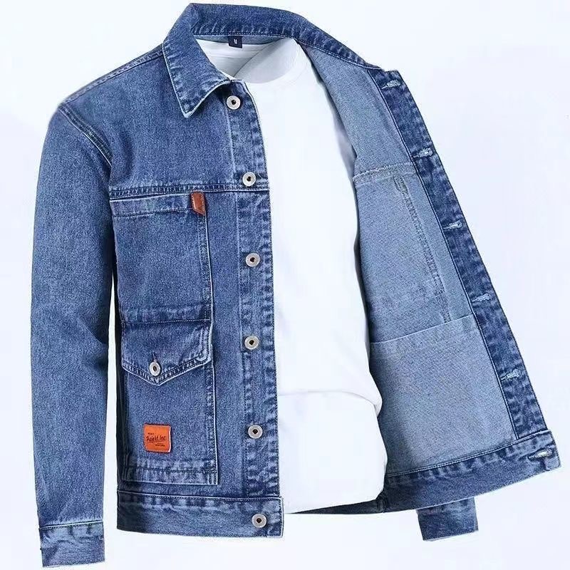 男性用無地デニムジャケット,新しい春と秋のトレンド,快適でカ - Mens Fashion Denim Jacket のレビューと価格