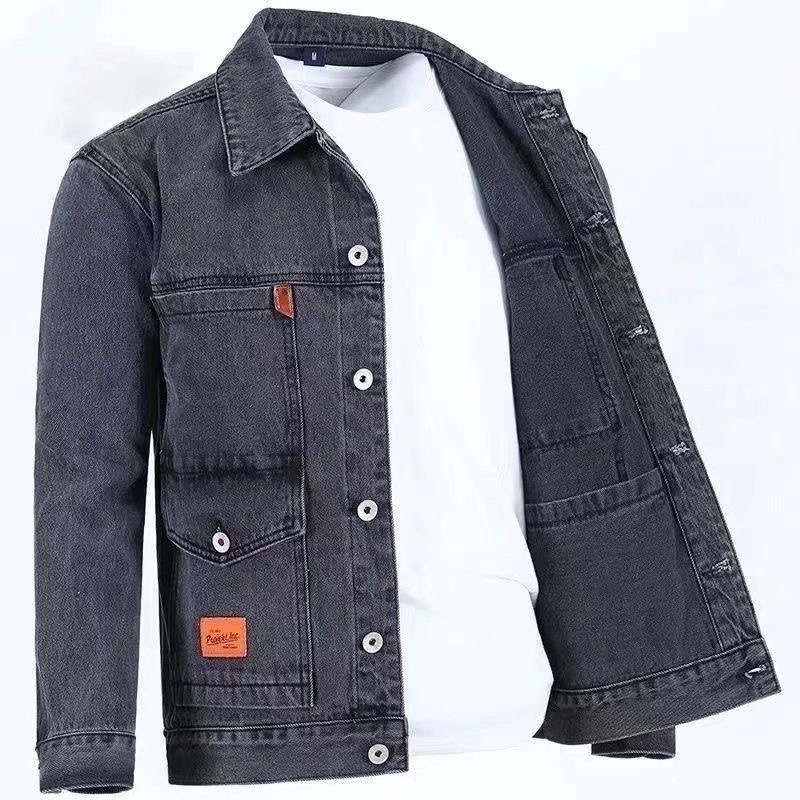 男性用無地デニムジャケット,新しい春と秋のトレンド,快適でカ - Mens Fashion Denim Jacket のレビューと価格