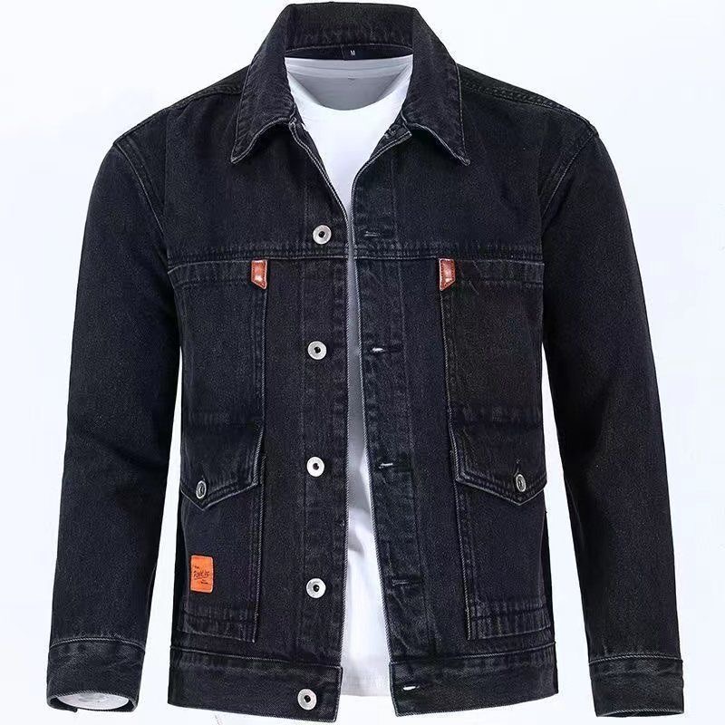男性用無地デニムジャケット,新しい春と秋のトレンド,快適でカ - Mens Fashion Denim Jacket のレビューと価格