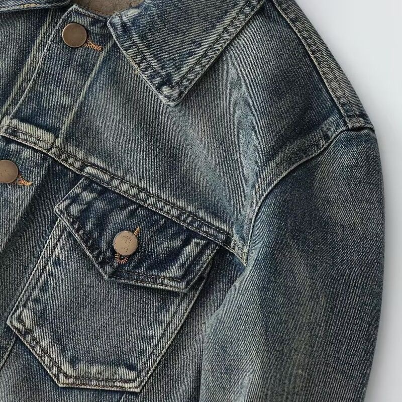 秋と春の新作ファッション無地アメリカンヴィンテージストレート - Mens Fashion Denim Jacket のレビューと価格