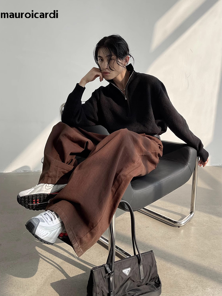 マロウicardi-flowy baggyワイドパンツ、男性 - Mens Fashion Dark Grey Pants のレビューと価格