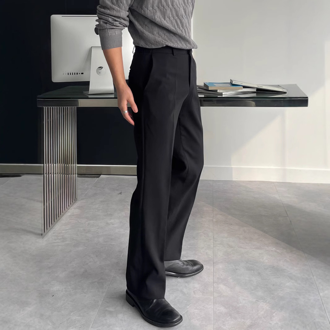 メンズ ブラック ダークグレー 無地 ストレート カジュアル - Mens Fashion Dark Grey Pants のレビューと価格