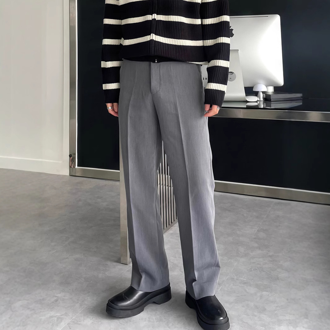 メンズ ブラック ダークグレー 無地 ストレート カジュアル - Mens Fashion Dark Grey Pants のレビューと価格