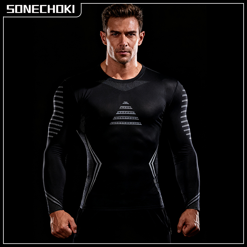圧縮ランニングシャツ男性クイックドライ長袖スポーツウェア男性 - Muscle Tee Workout のレビューと価格