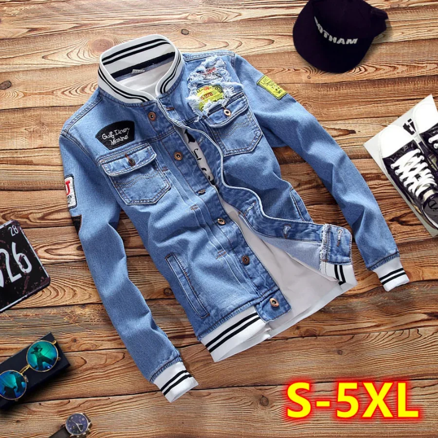 新しい 2026 メンズデニムジャケットファッション男性トレ - Mens Fashion Denim Jacket のレビューと価格