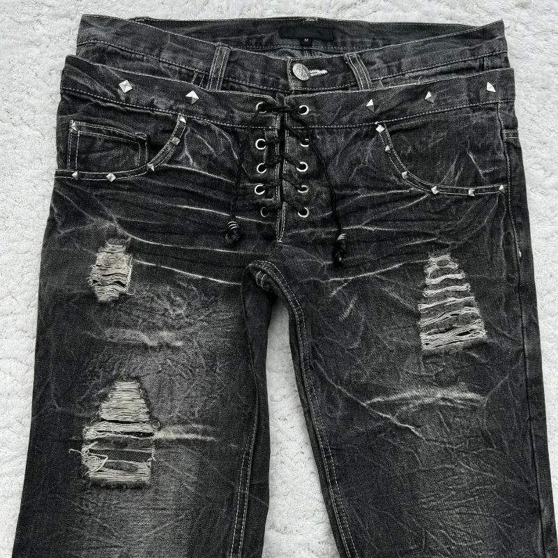 ファッショナブルなハイストリートダブルウエストレースアップマ - Men'S Fashion Jeans And Boots のレビューと価格
