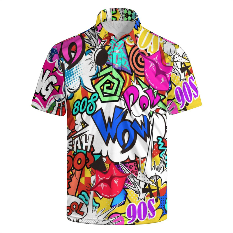 ホットセール 3Dプリント 80年代 90年代 ゴルフ ポロ - Men'S Fashion From The 80S のレビューと価格