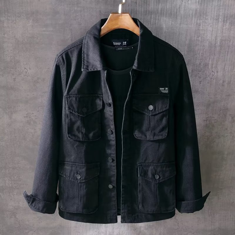 春と秋の新メンズファッションカジュアルルーズジャケットソリッ - Mens Fashion Denim Jacket のレビューと価格