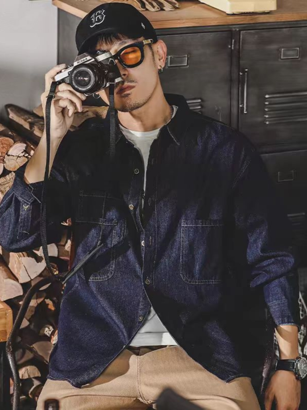 メンズアメリカンレトロデニムジャケット長袖ルーズフィットカジ - Mens Fashion Denim Jacket のレビューと価格