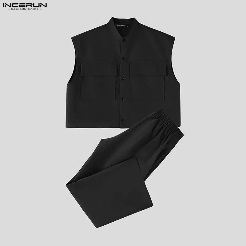 INCERUN 男性セット固体ノースリーブクロップトップスシ - Men'S Fashion Designer のレビューと価格