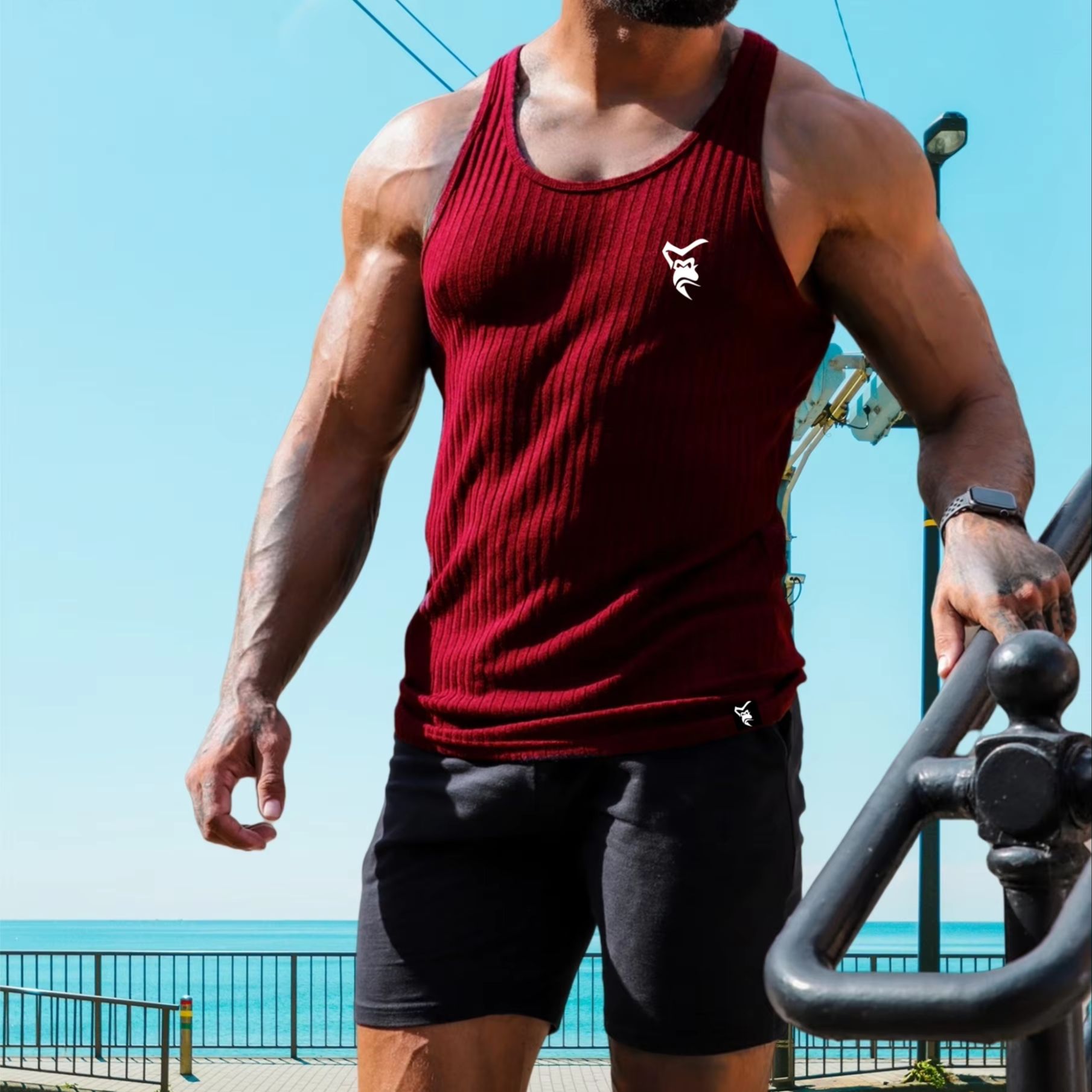 新しいメンズクイックドライランニングタンクトップ通気性ノース - Muscle Tee Workout のレビューと価格
