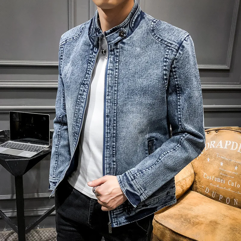 2026年欧米ファッションメンズスタンドカラー長袖ジッパーカ - Mens Fashion Denim Jacket のレビューと価格