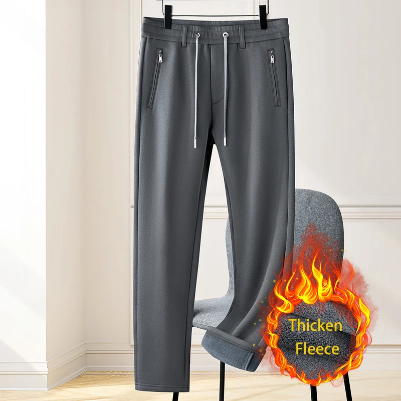 スウェットパンツ男性フリース秋冬ファッションダークグレースト - Mens Fashion Dark Grey Pants のレビューと価格