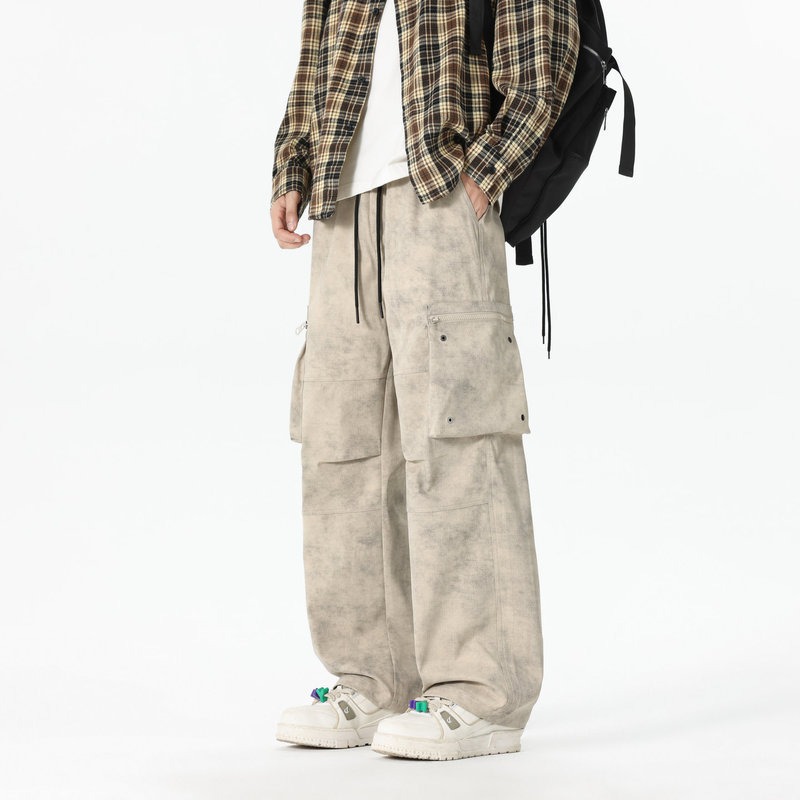 メンズ伸縮性ハイウエストポケット付きおしゃれで多用途なアメリ - Men'S Fashion Trousers のレビューと価格