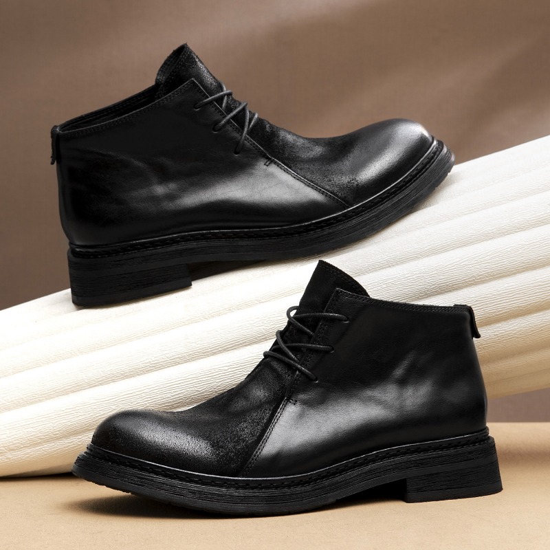 ヴィンテージメンズ本革ブーツ高級手作り 2026 春秋ファッ - Men Fashion Vintage のレビューと価格
