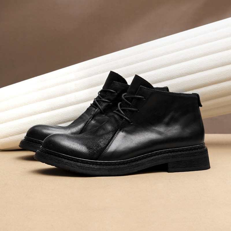 ヴィンテージメンズ本革ブーツ高級手作り 2026 春秋ファッ - Men Fashion Vintage のレビューと価格