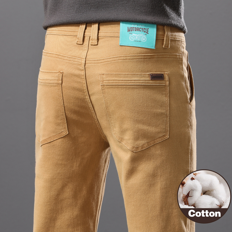 ビジネスカジュアル綿弾性メンズジーンズフィットストレートパン - Mens Fashion Dark Grey Pants のレビューと価格