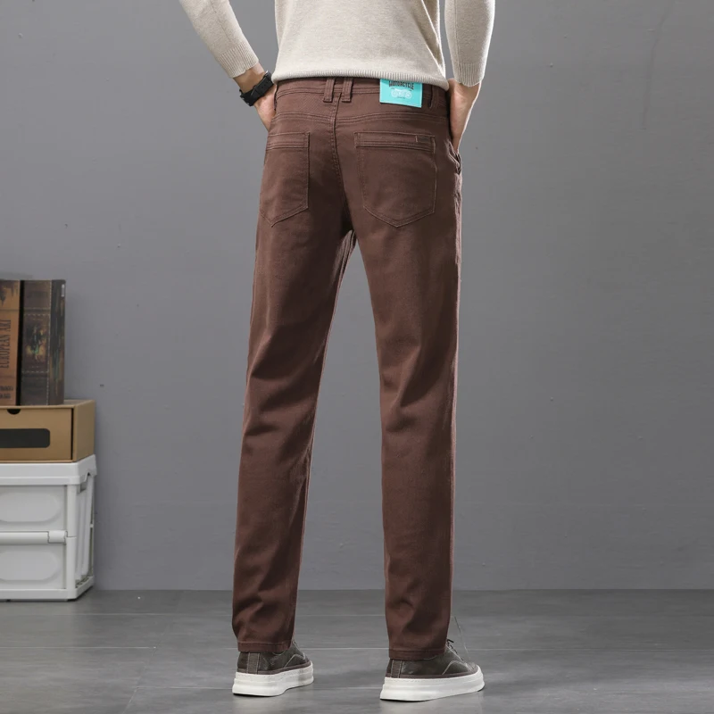 ビジネスカジュアル綿弾性メンズジーンズフィットストレートパン - Mens Fashion Dark Grey Pants のレビューと価格