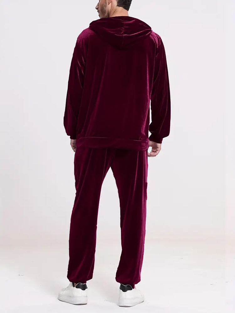 ファッション無地ベルベットツーピースセット メンズ秋冬カジュ - Men Fashion Vintage のレビューと価格