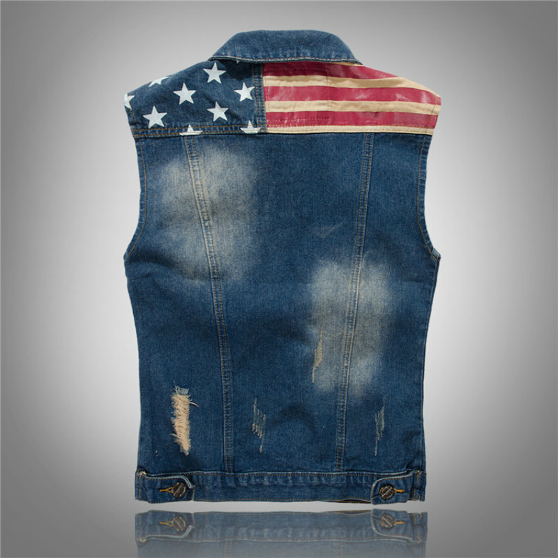 ストリートウェアファッションスターズ＆ストライププリントパッ - Mens Fashion Denim Jacket のレビューと価格