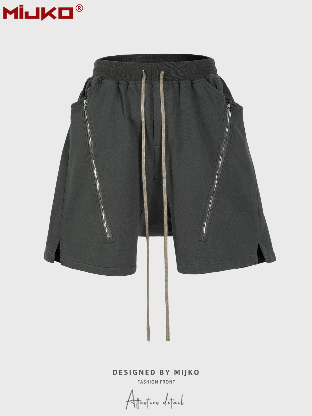 MIJKO ブラックダークグレーショーツ男性ヒップホップショ - Mens Fashion Dark Grey Pants のレビューと価格