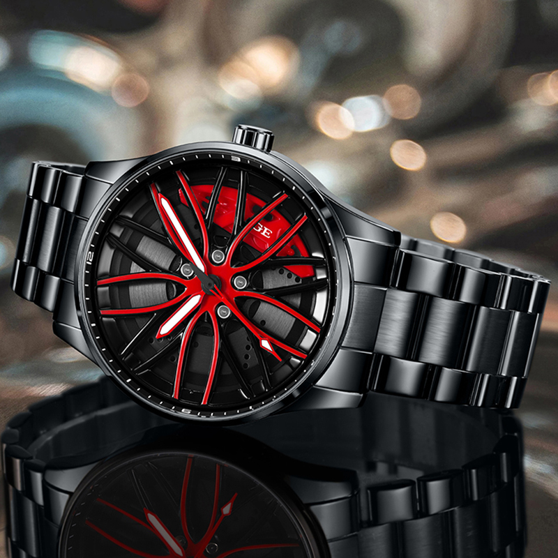 LIGE 新車ホイールハブ クォーツ メンズ腕時計 360  - Men'S Fashion Hub のレビューと価格
