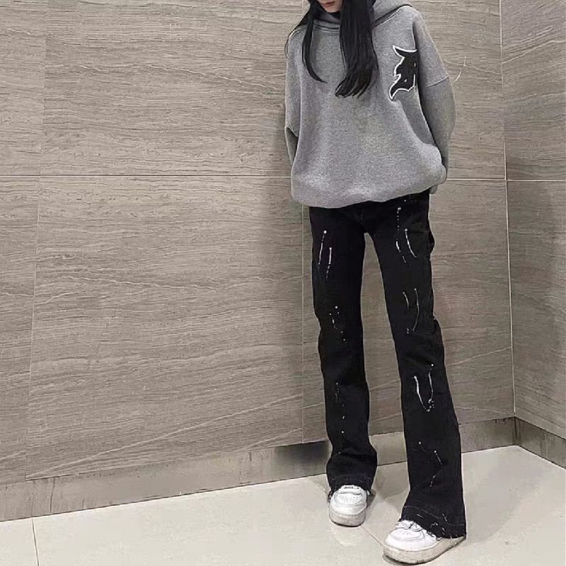 2025 新落書きスプラッシュインク破壊部門ジーンズ原宿カジ - Men'S Fashion Jeans And Boots のレビューと価格